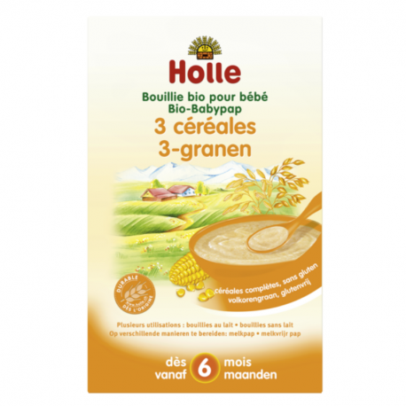 Acheter Bouillie Aux 3 Cereales Pour Bebe Bio 250 G Biologique Naturel Bebe Holle