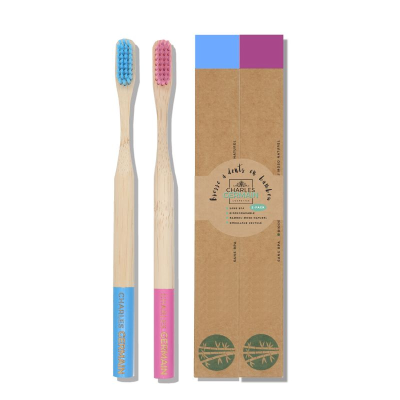 pink bamboo toothbrush