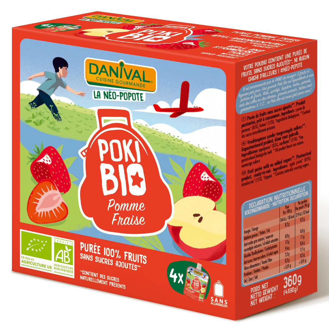 Acheter Poki Compote Pomme Fraise Enfants Danival
