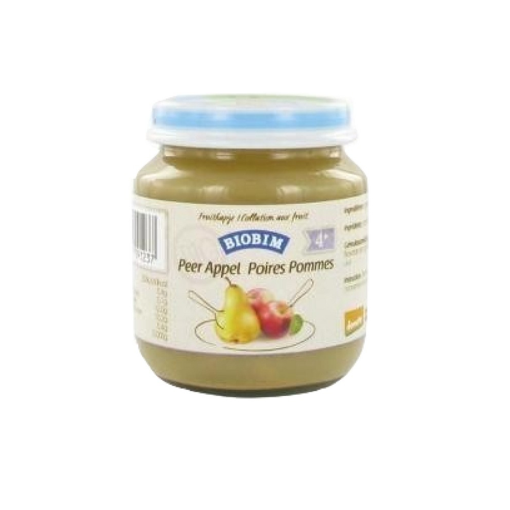 Biobim Puree De Pommes Et Poires Bio Pour Bebes A Partir De 4 Mois