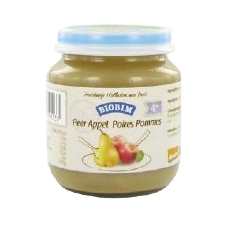Biobim Puree De Pommes Et Poires Bio Pour Bebes A Partir De 4 Mois