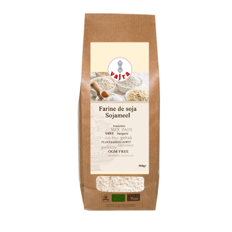 Acheter Farine De Soja Bio Vajra 500g Acheter Farine De Soja Bio Vajra 500g