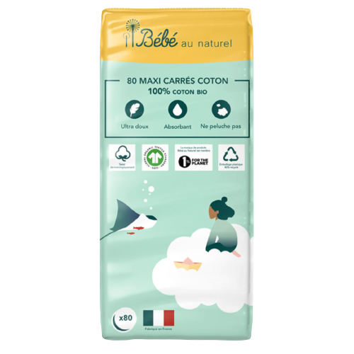 Maxi carrés de coton, pour bébé - Carrés et disques de coton - Robé vente  matériel médical