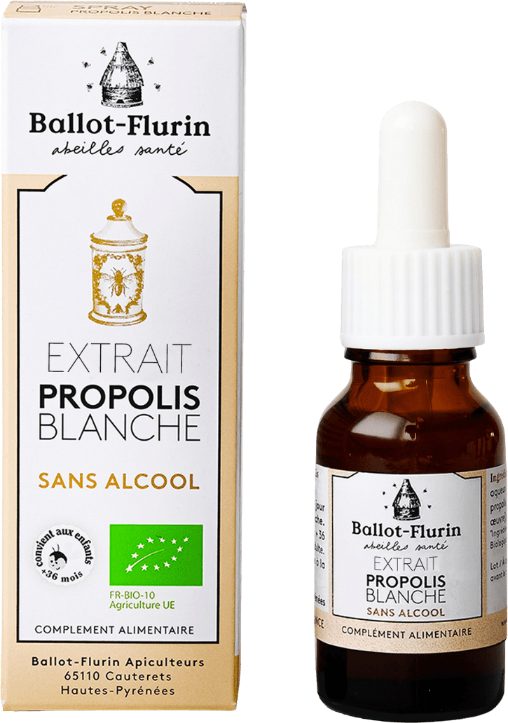 Spray propolis blanche sans alcool 15 ml Ballot Flurin propolis