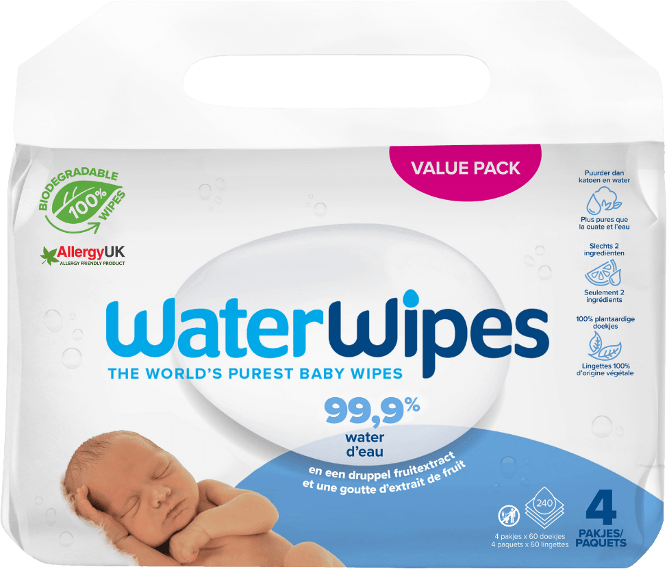 Gilbert Waterwipes Toallitas para bebés Paquete 4x60