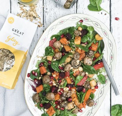 Salade légère aux champignons grillés