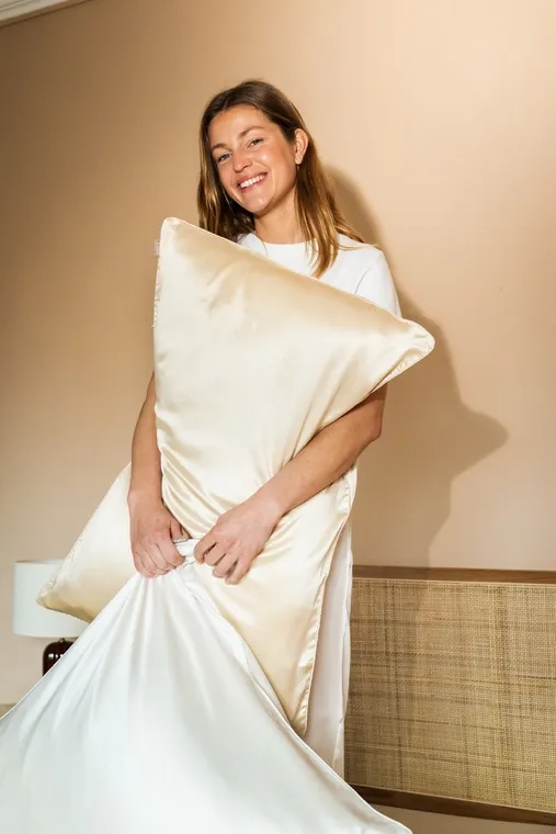 Taie Oreiller Pure Soie Mûrier Champagne 51x76