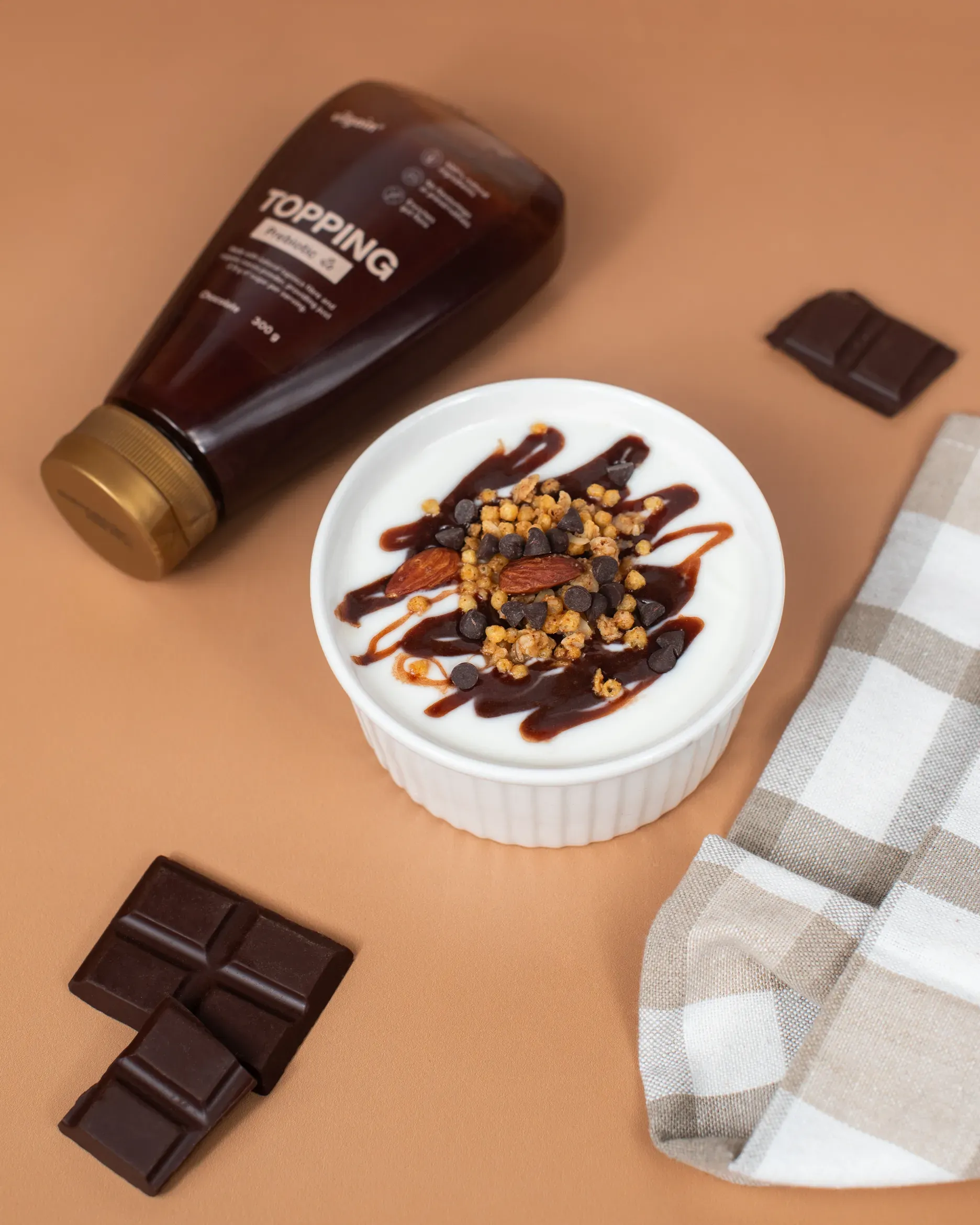 Topping chocolate prebiotic