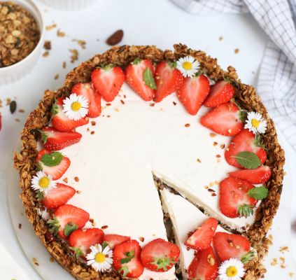 Cheesecake avec sa croûte de granola