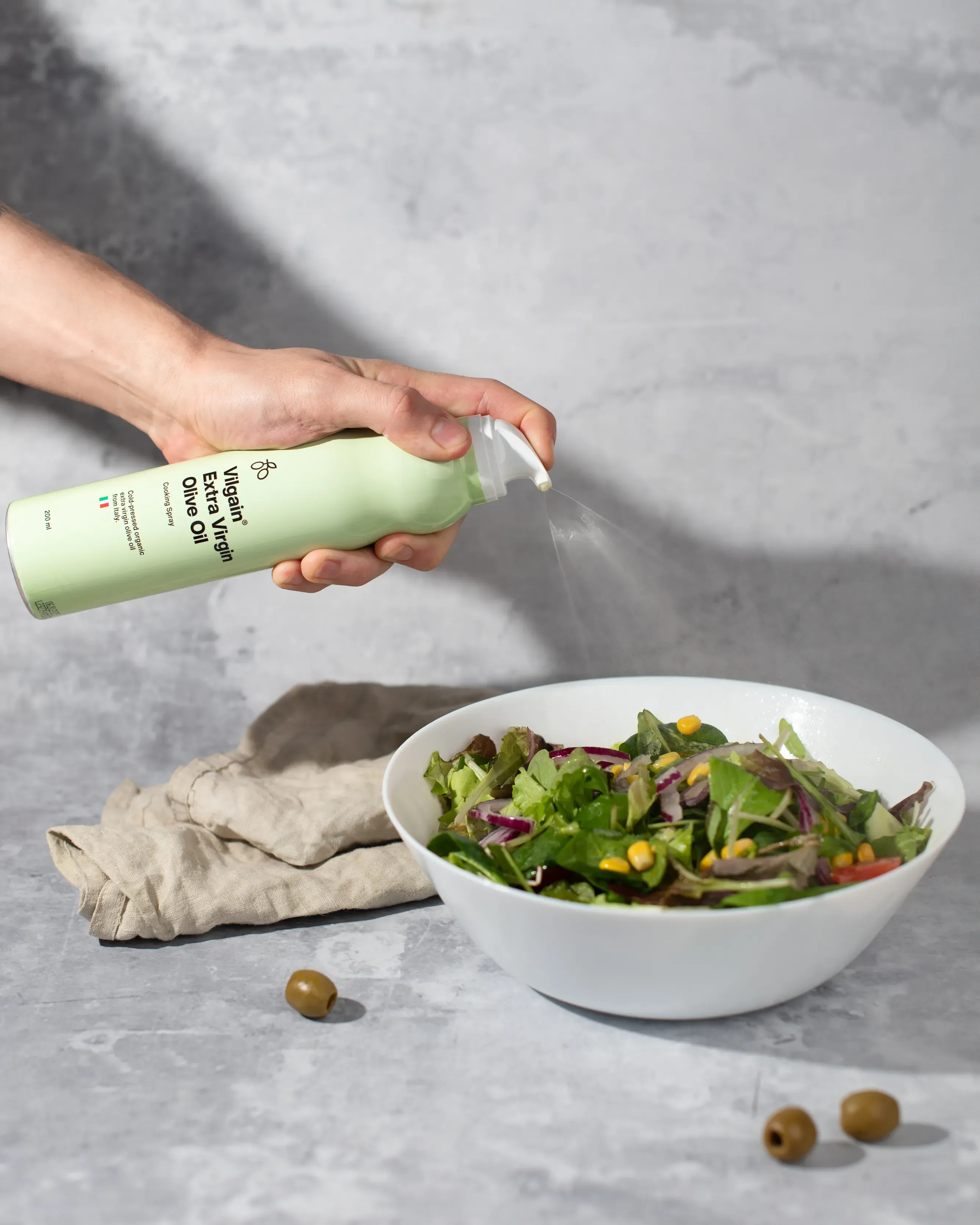Biologische extra vierge olijfolie spray