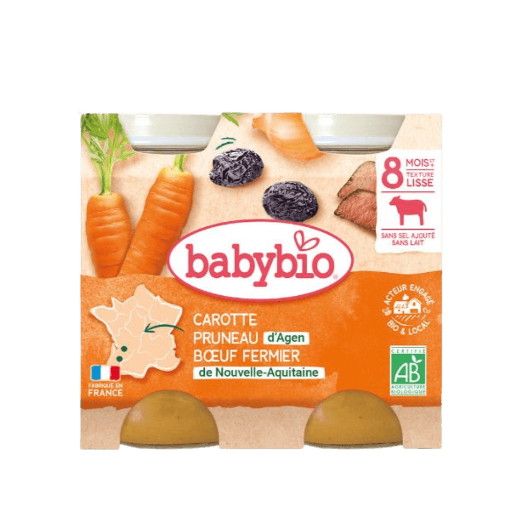 Babybio Petits Pots Légumes & Pâtes Façon Bolognaise Bœuf BIO - Lot De 6 X 2x200g Dès 6 Mois