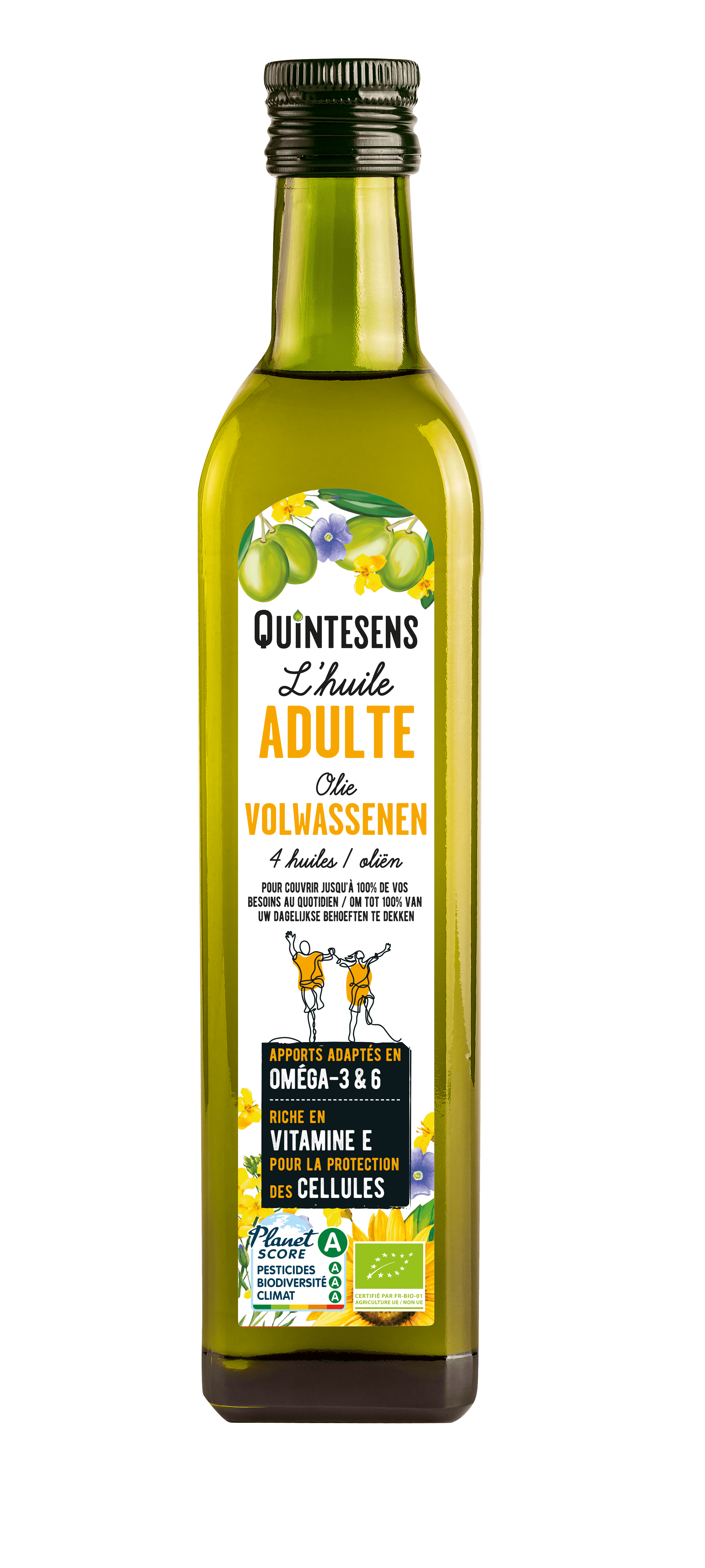 Mélange de 4 Huiles Pour les Gens Actifs Bio 500ml Quintesens | -15% sur Kazidomi
