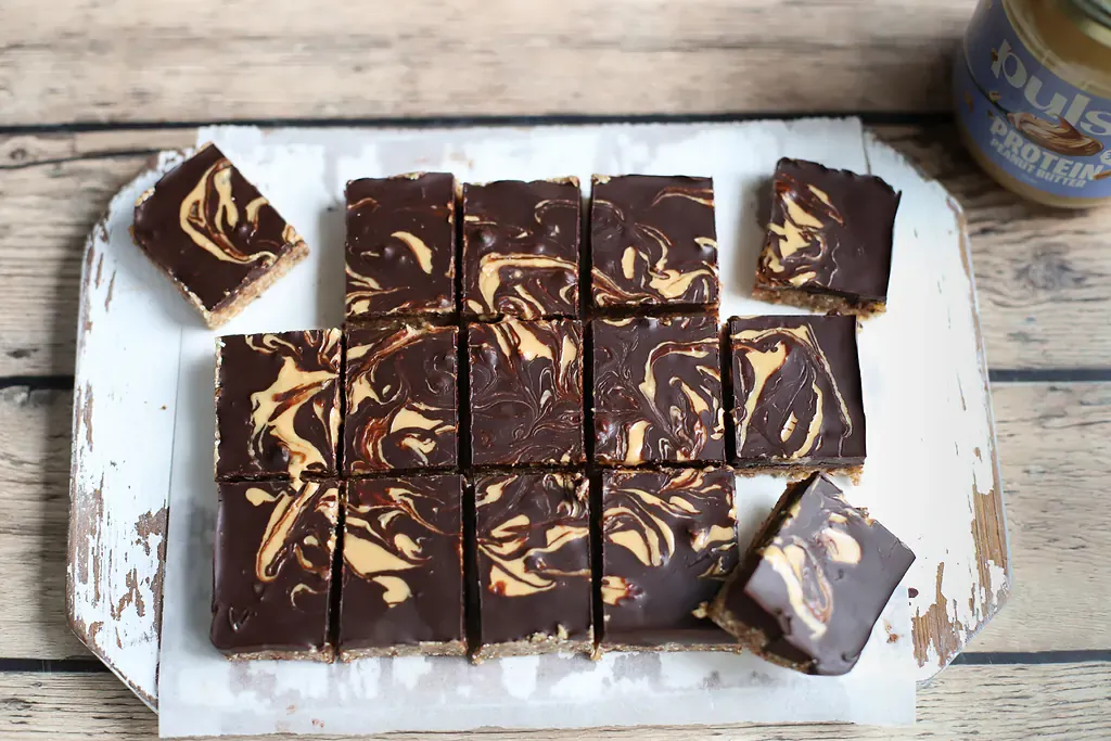 chocolate, peanut & oat squares