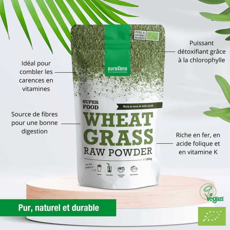 Poudre D'herbe De Blé Biologique 5 Kg - 100% Pure - Marque Buxtrade - Superaliment En Vrac