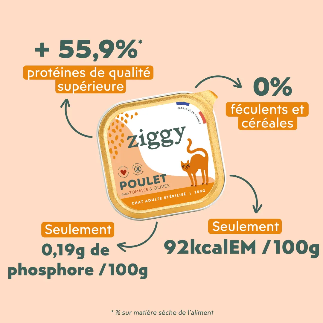 Pack Pâtée Chat Adulte Stérilisé Poulet Olive