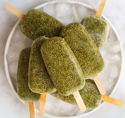Glace aux graines de chia et matcha (IG bas)
