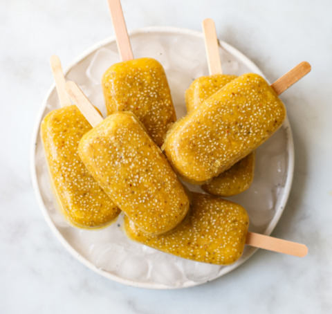 Glace aux graines de chia, curcuma et melon frais