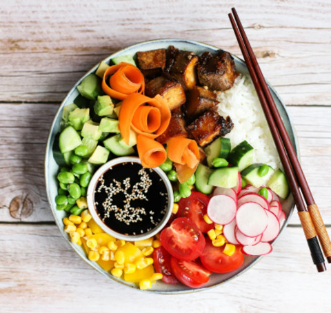 Tofu bowl sauce soja shoyu