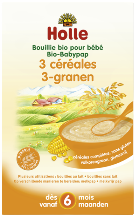 Acheter Bouillie Aux 3 Cereales Pour Bebe Bio 250 G Biologique Naturel Bebe Holle