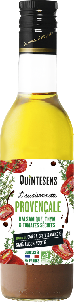Quintesens - vinaigrette La Provençale  (balsamique, tomates séchées, thym) 360ml bio