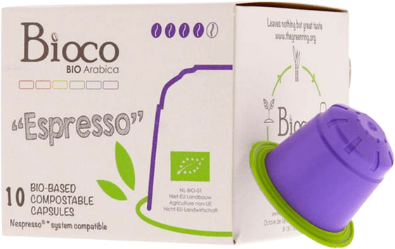 Bioco - café espresso 100% Arabica en capsules biodégradables 10x
