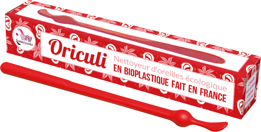 Oriculi en bioplastique rouge