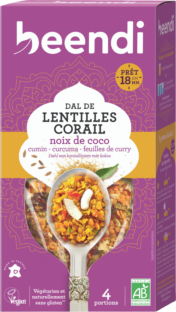 Beendhi - Lentilles corail à la noix de coco BIO 250g
