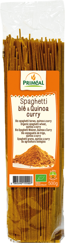 Priméal - Spaghetti Blé & Quinoa Curry Bio 500g