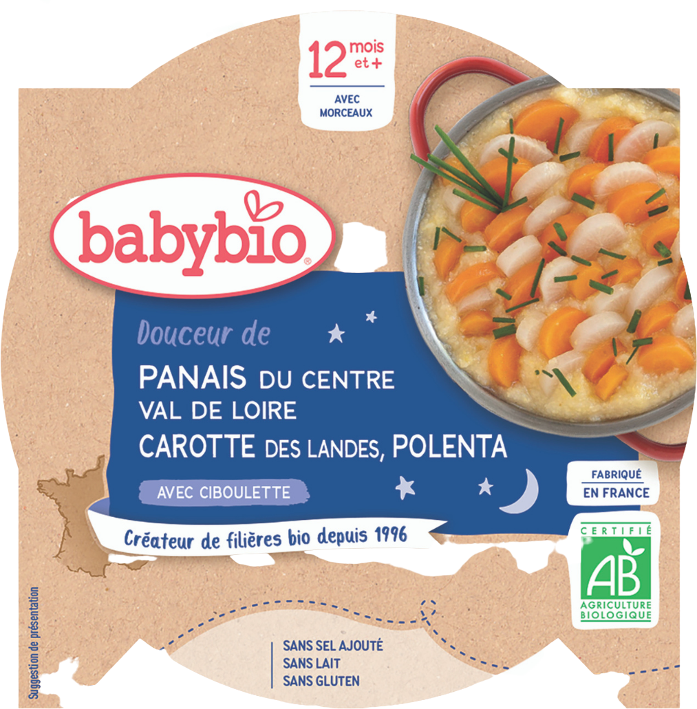 Assiette Panais Carotte & Polenta + 12 mois Bio