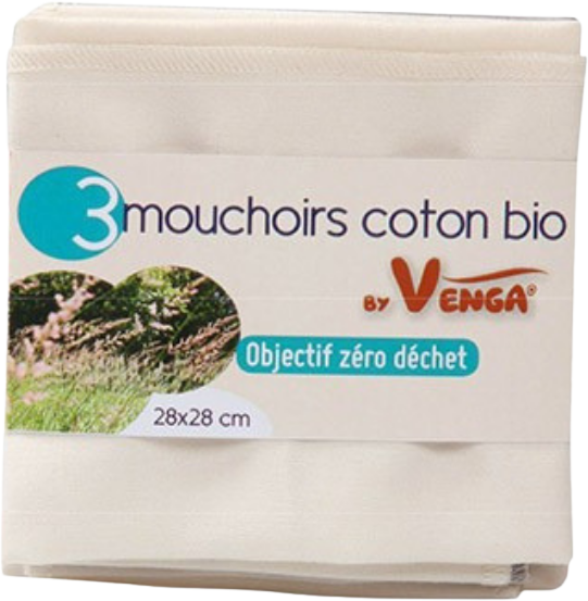 Anaé - Lot de 3 Mouchoirs coton bio 